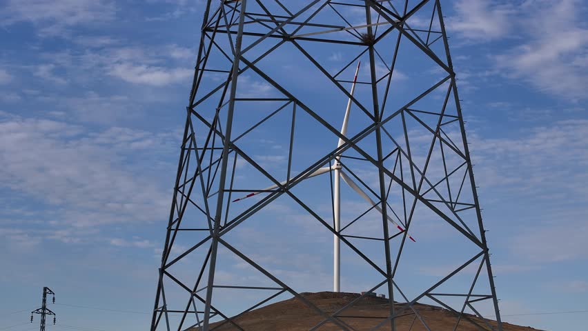 Energy Solutions of a Mountain City: Harnessing Wind Power and Advanced Electrical Systems for Sustainable Living and Urban Development Sustainable Energy Solutions and Electrical Infrastructure 4K 
