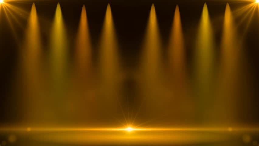 gold stage curtains with spotlight green screen background