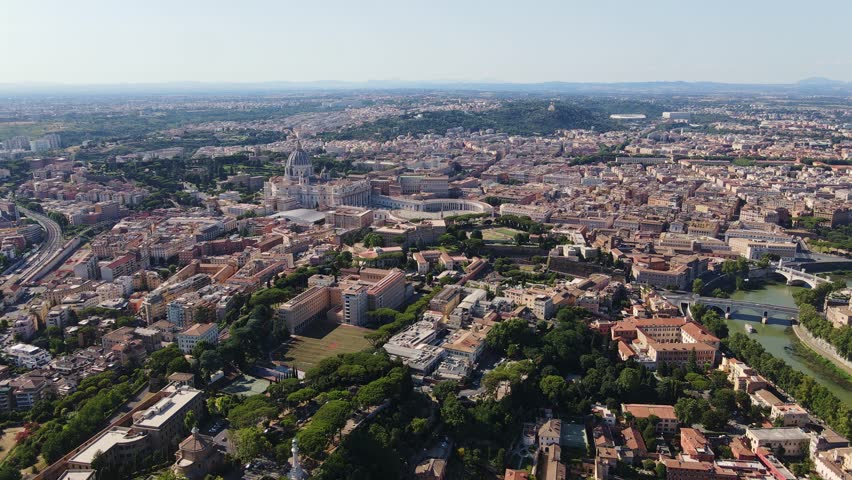 Wide drone shot reveals Vatican