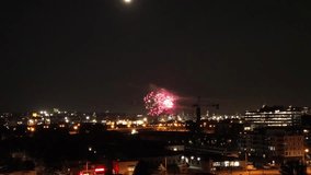 Night view of Quebec City with fireworks. - Powered by Shutterstock - Get 15% off with code: PIKWIZARD15
