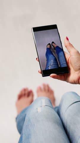 Augmented Reality: Trying On Virtual Clothes At Phone Shopping Shop