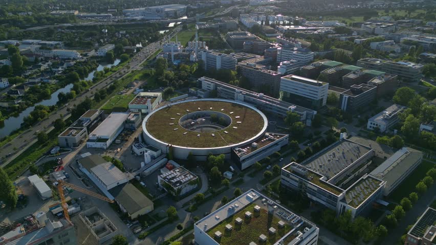 Berlin Adlershof Science and Technology Park. Perfect aerial view flight drone