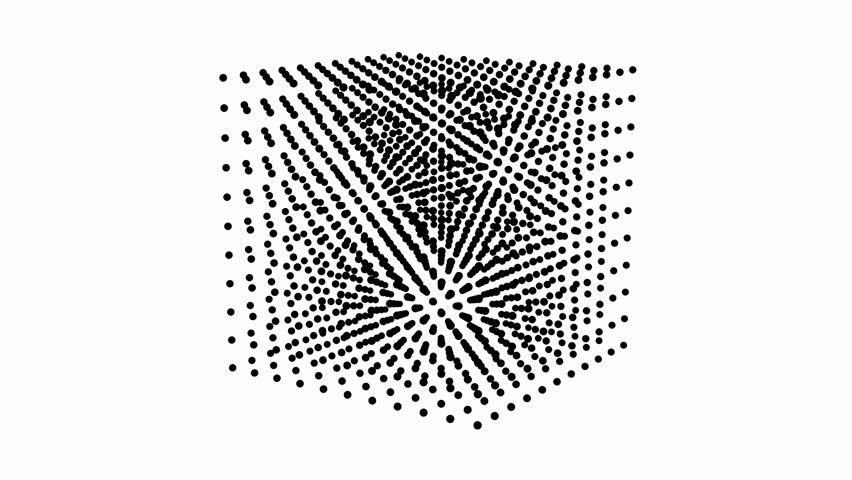 Self-assembling point cloud cube 3D animation can be used in engineering intros and modular-design promos or in data dashboards AI presentations