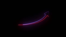 Abstract neon line Arrow rising on graph with up arrow Sale Symbols. neon business growth arrow animation. abstract business up arrow animation.   - Powered by Shutterstock - Get 15% off with code: PIKWIZARD15