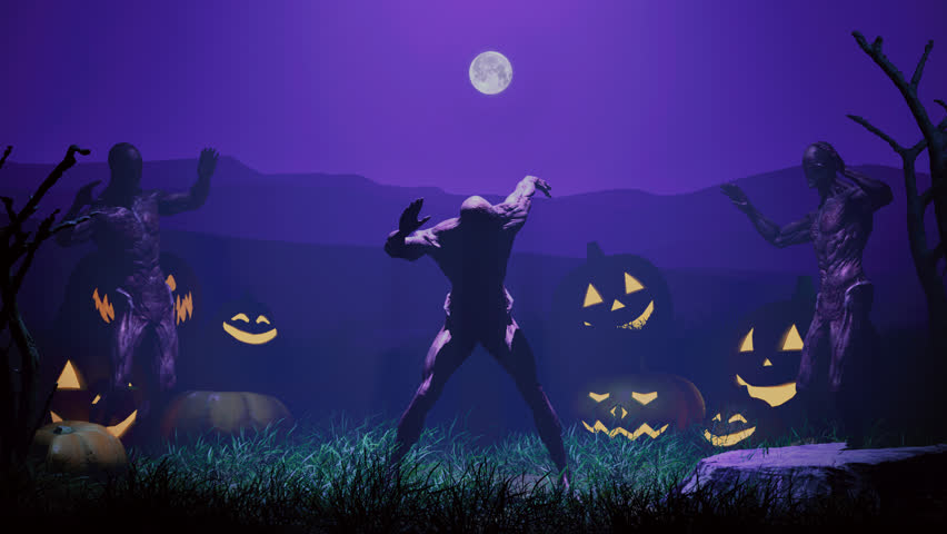 Funny skeletons dancing in the cemetery 6, Halloween Concept