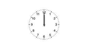 Black and white analog wall clock timelapse with fast moving hands. Classic 12-hour cycle in seamless loop. Perfect for time lapse effects and time passing concepts. - Powered by Shutterstock - Get 15% off with code: PIKWIZARD15