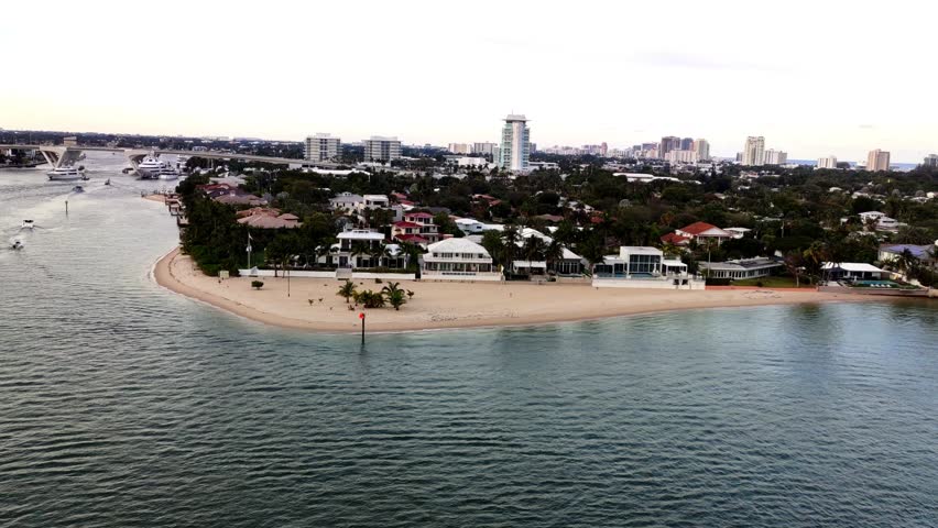 View from cruise ship of fort lauderdale. Aerial view of fort Lauderdale