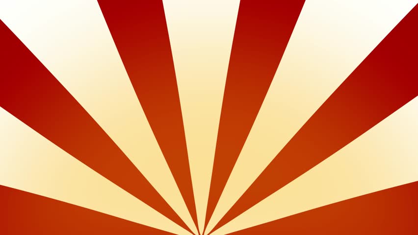 Red yellow sunburst stripes rotating background animation
