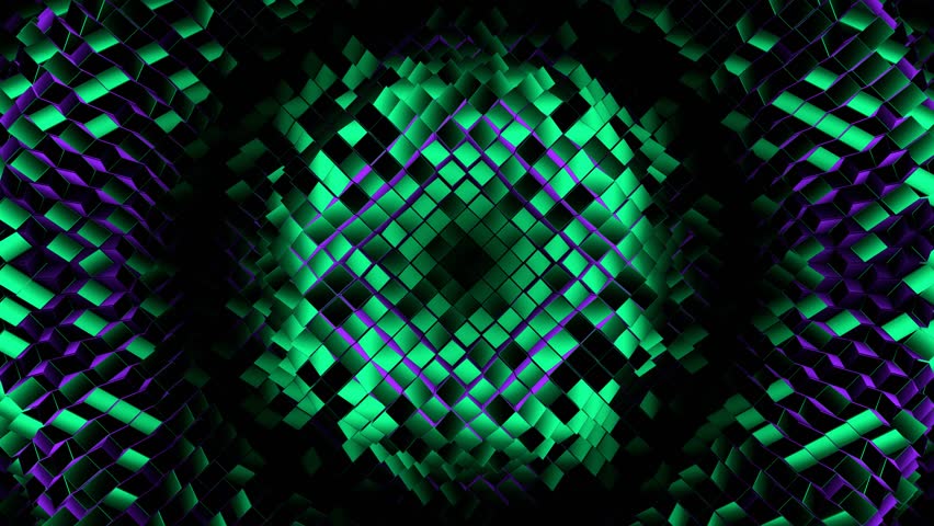 Turquoise and Purple Random Shapes Waves Background VJ Loop in 4K