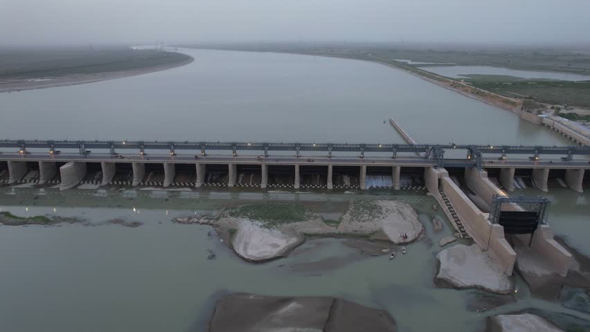 The Sindh River Bridge in Jamshoro is a vital infrastructure landmark in the Sindh province of Pakistan. Spanning the mighty Indus River (locally referred to as the Sindh River)
