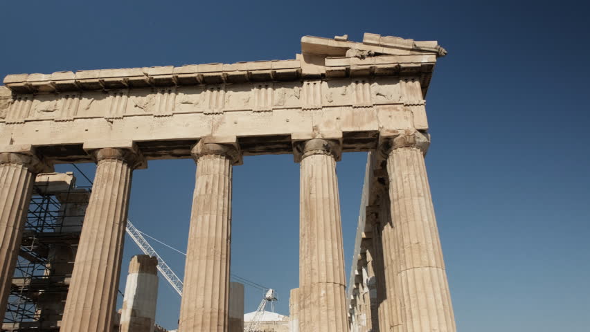 Ancient Parthenon Temple bathed in Golden Evening Light Athens Greece