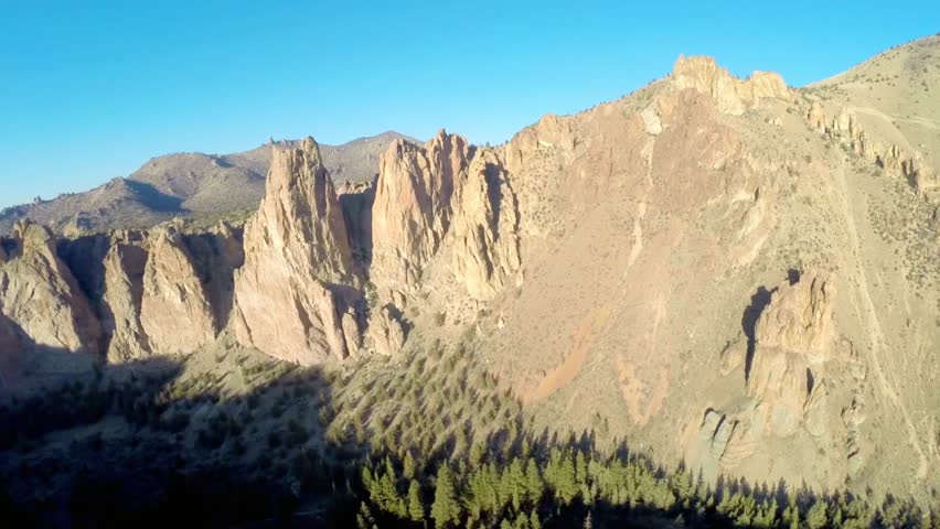 Scenic landscape of the superstition mountains in arizona on a sunny day