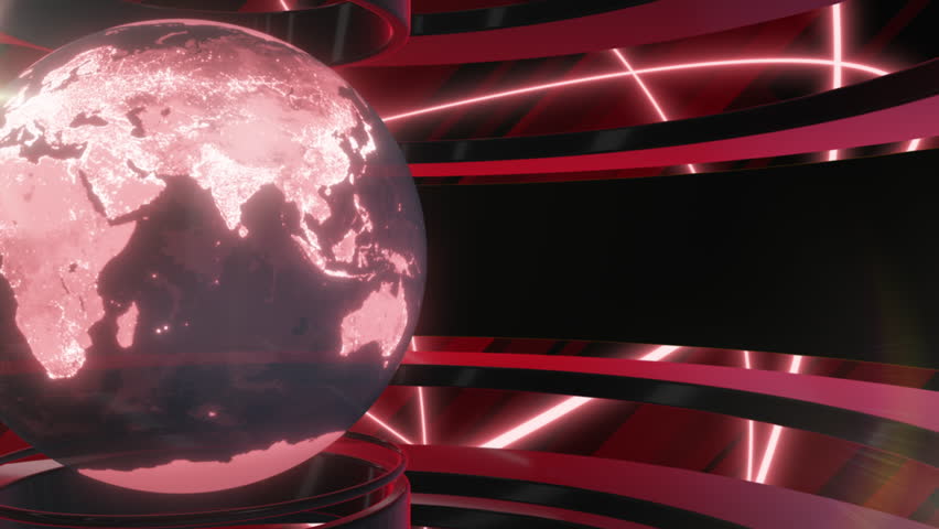 News program title background, news, Earth, opening, copy space,black, red, 3D, CG, hologram