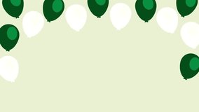 Festive Pakistan Day background featuring green and white balloons in national flag colors, perfect for 14th August Independence Day celebrations, patriotic events, posters, and social media designs.  - Powered by Shutterstock - Get 15% off with code: PIKWIZARD15