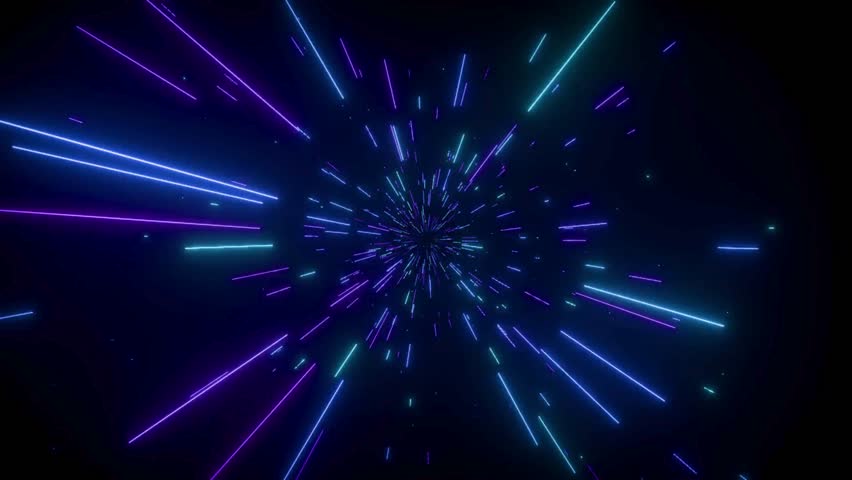 Futuristic Neon Countdown Timer | 5-Second High-Energy Animation with Hyperspace Light Effects