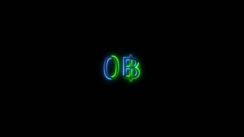Baht counter from 0 to 300 – glowing neon value rise on dark backdrop.