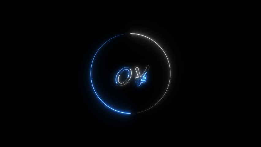 Glowing numeric rise from 0 to 400 Japanese Yen – sleek neon finance animation.