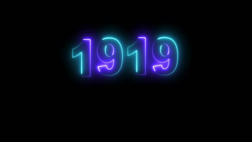 Glowing neon countdown 1919 Sal number icon text background 4k animation. black background - Powered by Shutterstock - Get 15% off with code: PIKWIZARD15