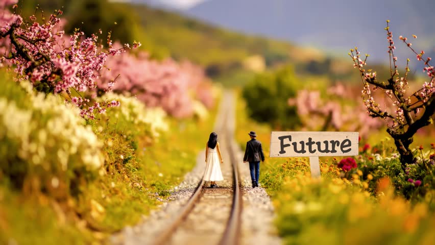 Video depicting a signpost pointing in the direction to future