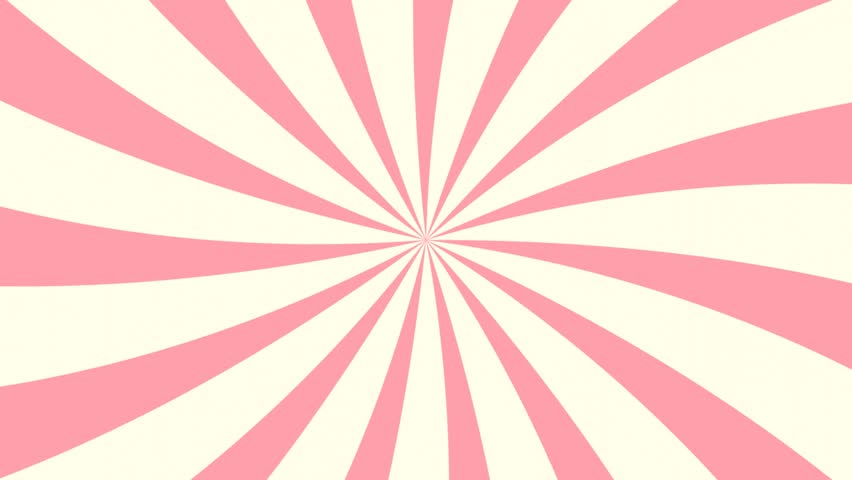 Rotating pink and cream radial sunburst background in retro comic style