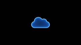 glowing neon cloud storage icon  animation on background background,Cloud computing: data storage and transfer safety. Technology for secure storage and backup of digital information.  - Powered by Shutterstock - Get 15% off with code: PIKWIZARD15