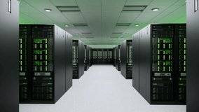 Server room Modern interior server data center. Deep corridor with Storage and mega computers for Hosting - Powered by Shutterstock - Get 15% off with code: PIKWIZARD15