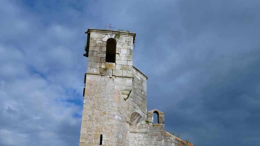 Romanesque church and medieval necropolis of Our Lady of the Assumption in the village of Duraton. Province of Segovia. Autonomous Community of Castile and León. Spain. Europe