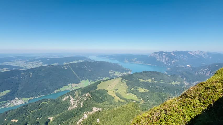 Wolfgangse and Attersee lakes in Salzburg, Austria with mountains and nature
