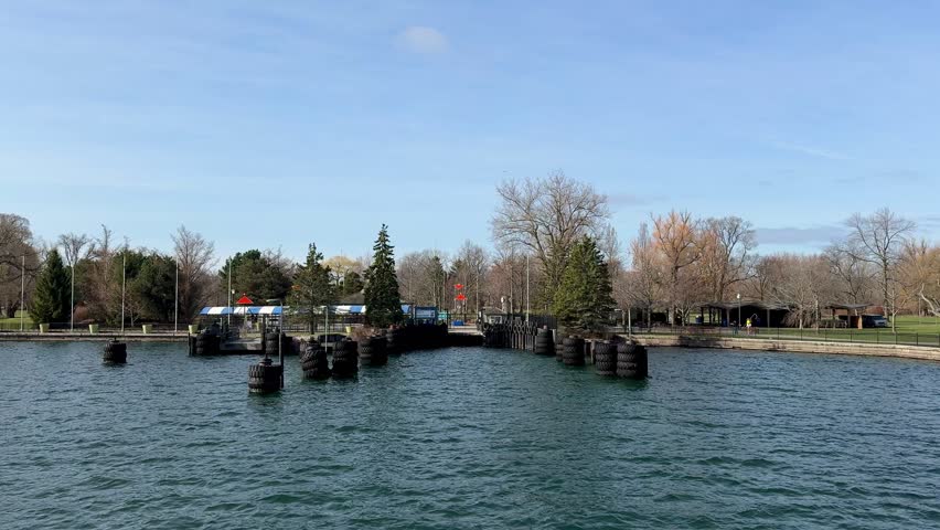 Toronto city tour on a sunny spring day. Boat trip from Harbourfront to the Toronto Islands.