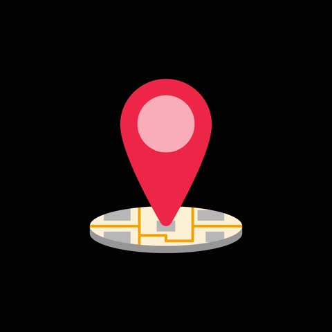 Location pin icon with bouncing animation without background. Icon animation. Location video animation 