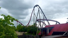 Cresting lift hill and airtime hill on dynamic hyper coaster - Powered by Shutterstock - Get 15% off with code: PIKWIZARD15