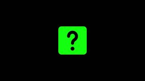 Animated glowing green question mark icon on black background, seamless loop, modern help support animation, digital faq symbol, inquiry, assistance, user interface, technology, information concept	
 - Powered by Shutterstock - Get 15% off with code: PIKWIZARD15
