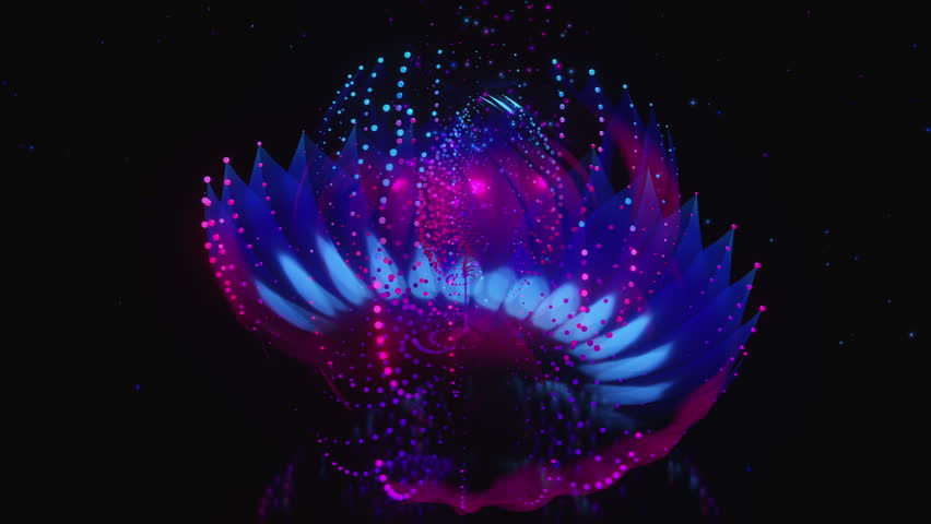 VJ loop animation of Neon flower 01