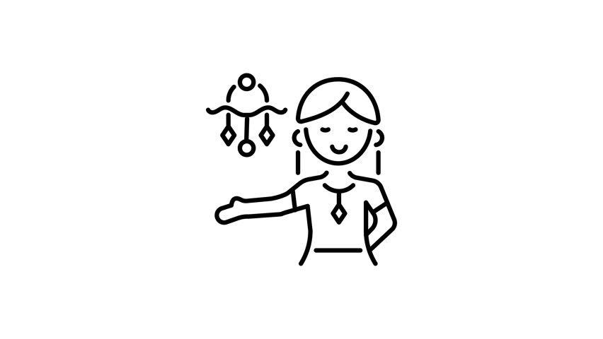 A linear style animated icon representing enchanted