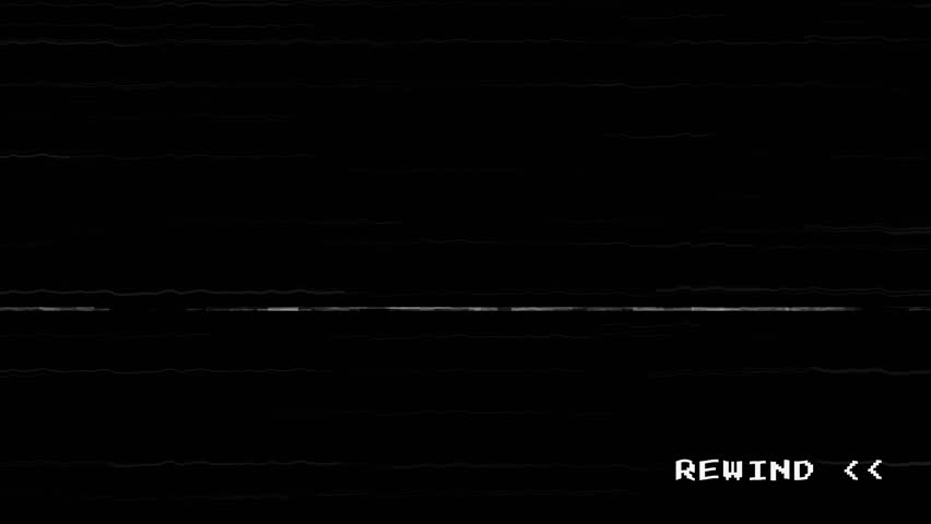 Grainy VHS Tape Rewind Effect for Retro Projects, transparent background. 4k video