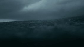 Moody storm cloud reflections and raindrops hitting ocean in abstract rhythm - Powered by Shutterstock - Get 15% off with code: PIKWIZARD15