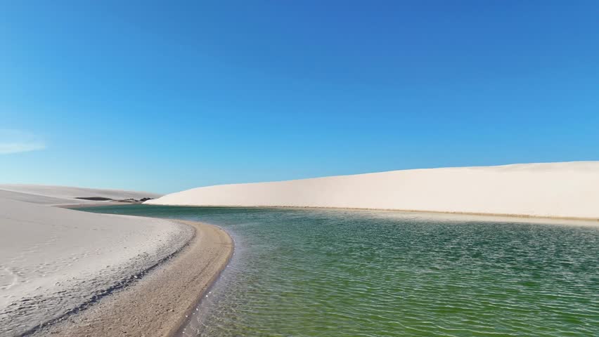 blue lake of the Lençóis Maranhenses brazil