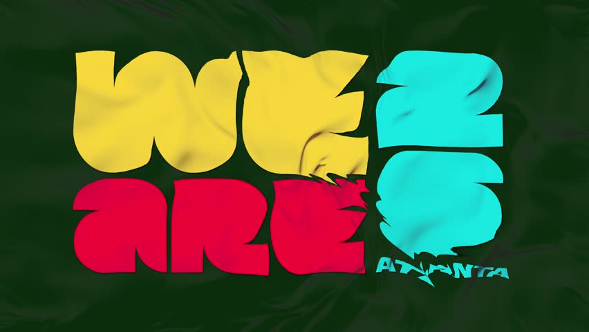 Flag wave animation Atlanta 2026 4K footage. Host city, USA. 