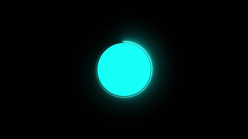 animation of a black growth chart icon, featuring a bar graph and an upward-pointing arrow, enclosed in a vibrant cyan circular button. the button has a soft, glowing neon effect against a clean blac