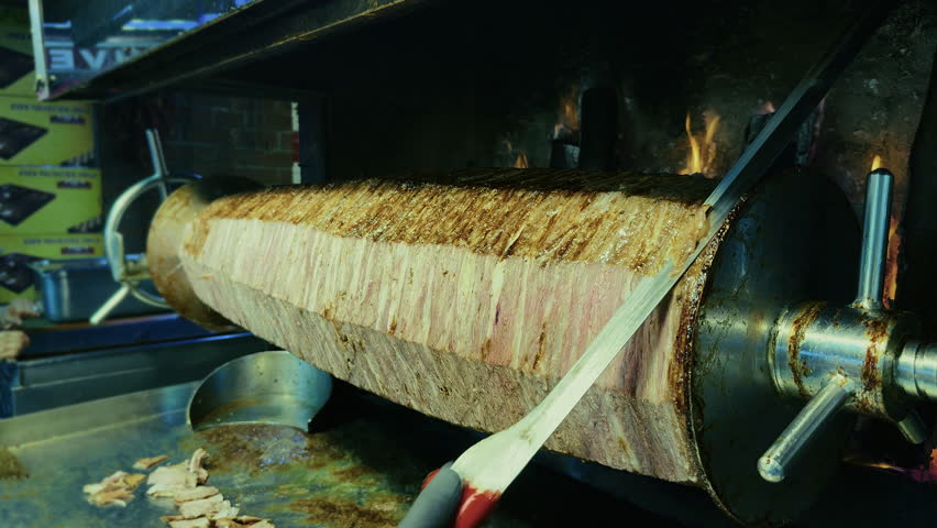 Traditional Delicious Turkish Meat Food Doner in Public Restaurant