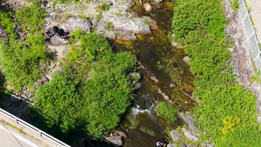 Scenic Mountain Stream Landscape of Sillim Valley in Gangwon Province, South Korea