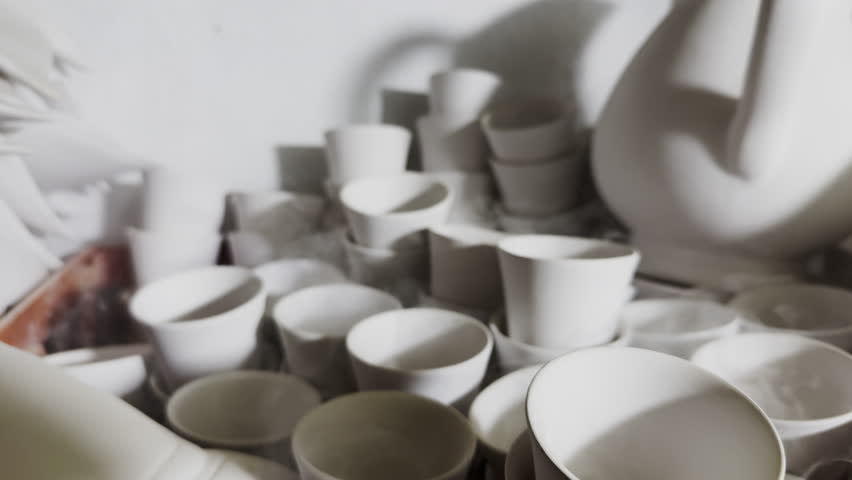 The Unpainted Cups  in the Ceramics Workshop