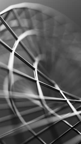 Looped 3D animation of a Mobius strip crafted from chrome mesh. Sleek and futuristic, ideal for abstract visuals, science, or technology-related media.