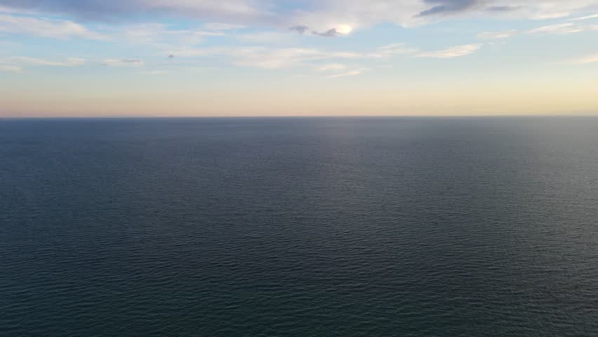 Aerial landscape of wrecked boat Mediterranean Sea view from shipwreck near Thessaloniki Greece
