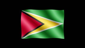 Guyana - High quality animation of waving flag on transparent background. Seamless animation. - Powered by Shutterstock - Get 15% off with code: PIKWIZARD15