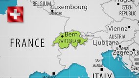Switzerland on the World Map with Animated National Flag - Powered by Shutterstock - Get 15% off with code: PIKWIZARD15