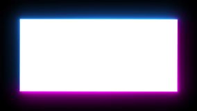neon frame animation with white square inside on dark background, fast moving blue and pink rays to both sides. glowing lines, 4K animated seamless loop template - Powered by Shutterstock - Get 15% off with code: PIKWIZARD15
