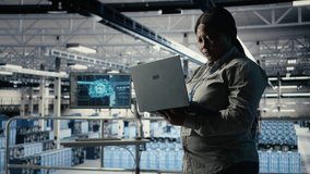 Data center supervisor on industrial platform working to improve AI rigs processing speed. African american server hub manager overseeing gear supporting artificial intelligence workloads, camera A - Powered by Shutterstock - Get 15% off with code: PIKWIZARD15