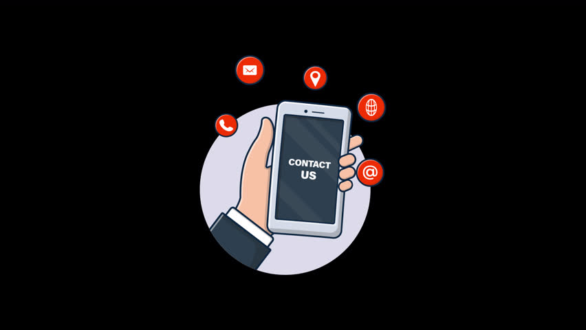 Contact Us Concept Animation Video - Transparent