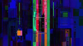Seamless glitch video loop with pixelated cyberpunk textures, glowing neon grids, and hi-tech data aesthetics. Perfect for VJ loops and sci-fi design. - Powered by Shutterstock - Get 15% off with code: PIKWIZARD15